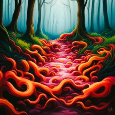 Digital Arts titled "Way Of The Red Weed" by Judith Simonis, Original Artwork, AI generated image