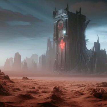 Digital Arts titled "Wasteland Tower" by Judith Simonis, Original Artwork, AI generated image