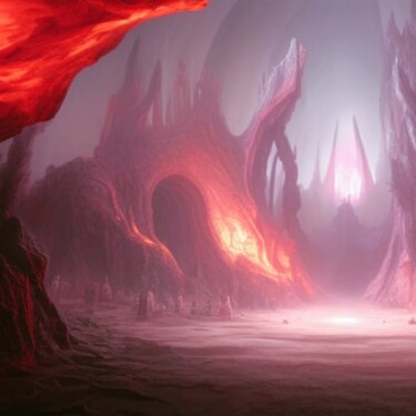 Digital Arts με τίτλο "Desert Of Hell" από Judith Simonis, Αυθεντικά έργα τέχνης, Εικόνα που δημιουργήθηκε με AI