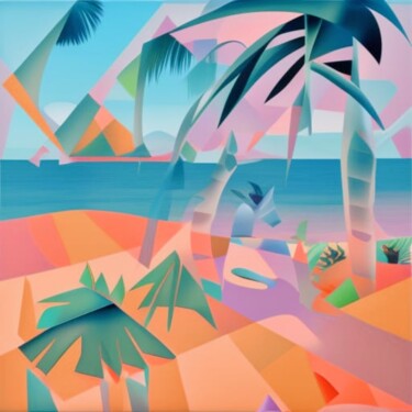 Arte digitale intitolato "Tropical Abstract" da Judith Simonis, Opera d'arte originale, Immagine generata dall'IA