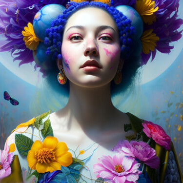 Digital Arts titled "Summer Queen" by Judith Simonis, Original Artwork, AI generated image
