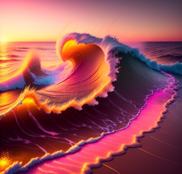 Цифровое искусство под названием "Wavelight" - Judith Simonis, Подлинное произведение искусства, Изображение, сгенерированно…