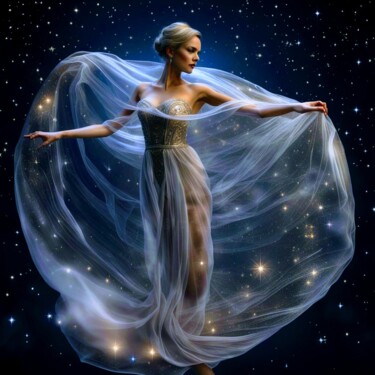 Digital Arts titled "Star Lady" by Judith Simonis, Original Artwork, AI generated image