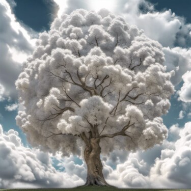 Digitale Kunst mit dem Titel "Wolkenbaum" von Judith Simonis, Original-Kunstwerk, KI-generiertes Bild