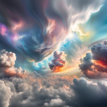 Digitale Kunst mit dem Titel "Wolken" von Judith Simonis, Original-Kunstwerk, KI-generiertes Bild