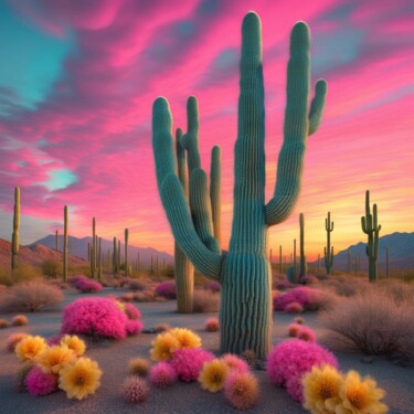 Digital Arts με τίτλο "Desertflower" από Judith Simonis, Αυθεντικά έργα τέχνης, Εικόνα που δημιουργήθηκε με AI