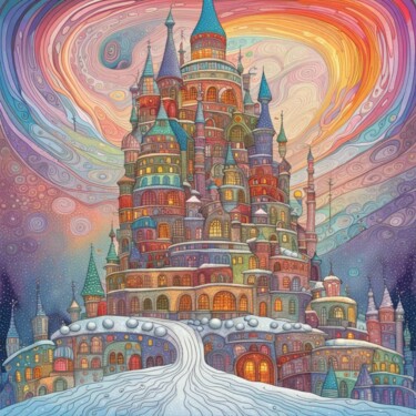 Digital Arts titled "Castle Of Happyness" by Judith Simonis, Original Artwork, AI generated image