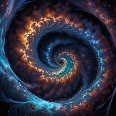 Digital Arts titled "Swirling Galaxies" by Judith Simonis, Original Artwork, AI generated image