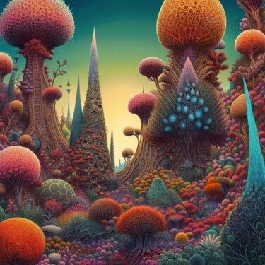 Digital Arts titled "Strange Plants" by Judith Simonis, Original Artwork, AI generated image