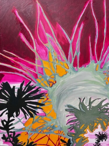 Schilderij getiteld "Cactus Shadows" door Judith T.Irwin, Origineel Kunstwerk, Acryl