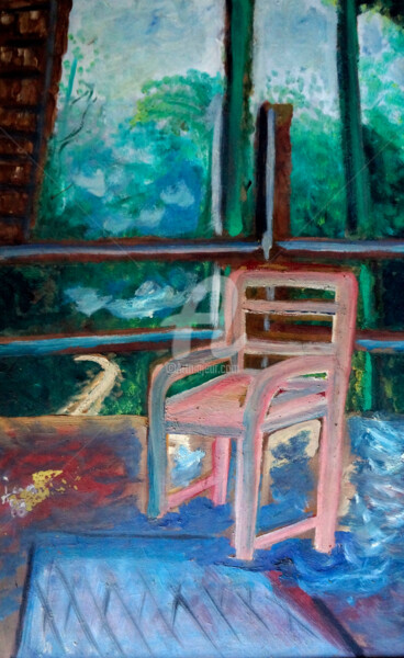 Pintura intitulada "Cadeira na varanda" por Judjesus, Obras de arte originais, Óleo