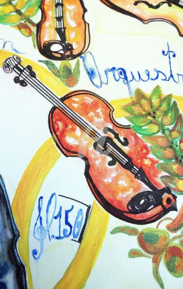 Pintura intitulada "Violino solo da Orq…" por Judjesus, Obras de arte originais, Acrílico