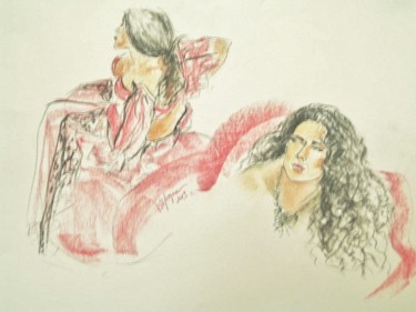 Drawing titled "Gypsy" by Judy Morgan, Original Artwork, Pastel