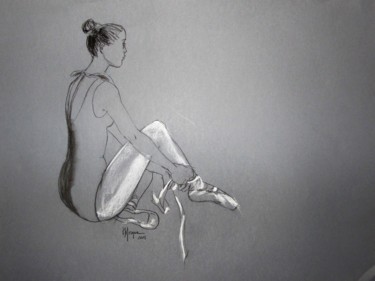Drawing titled "Lacing" by Judy Morgan, Original Artwork, Chalk