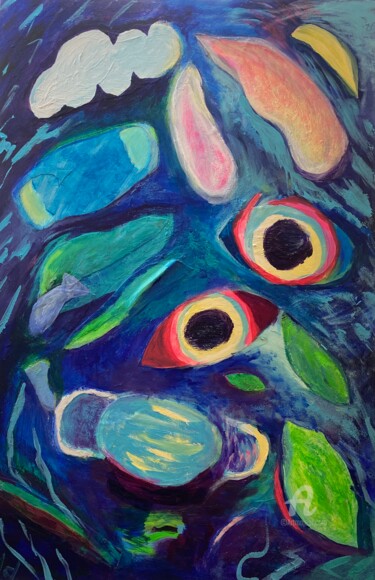 Картина под названием "Couvert Découvert" - Judydcreates, Подлинное произведение искусства, Акрил Установлен на Деревянная р…