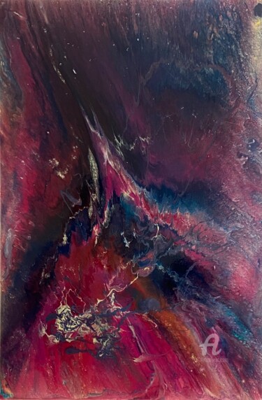 Painting titled "Rupture" by Judydcreates, Original Artwork, Resin Mounted on Wood Stretcher frame