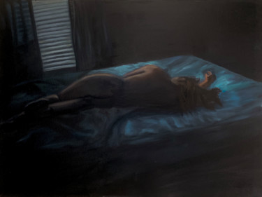 Painting titled "Sleeping" by Judy Rioux, Original Artwork, Oil