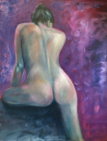 Malarstwo zatytułowany „Purple” autorstwa Judy Rioux, Oryginalna praca, Olej