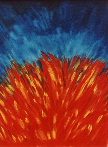 Malerei mit dem Titel "Feuer" von Jürgen Lang, Original-Kunstwerk