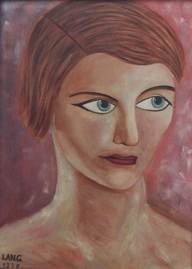 Malerei mit dem Titel "Portrait Lee Miller" von Jürgen Lang, Original-Kunstwerk