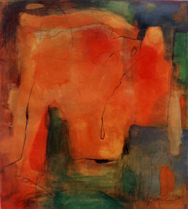 Malerei mit dem Titel "Orange" von Jürgen Lang, Original-Kunstwerk