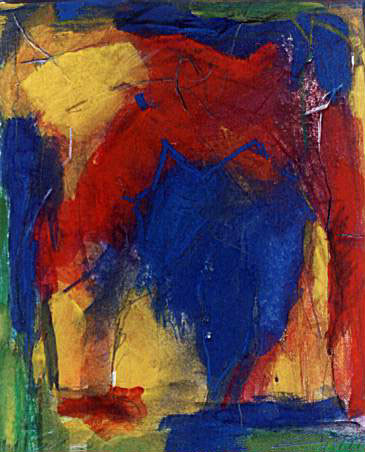 Malerei mit dem Titel "Rot, Gelb, Blau2" von Jürgen Lang, Original-Kunstwerk
