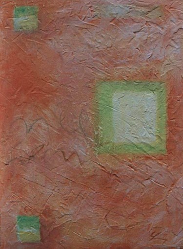Malerei mit dem Titel "Drei grüne Quadrate" von Jürgen Lang, Original-Kunstwerk