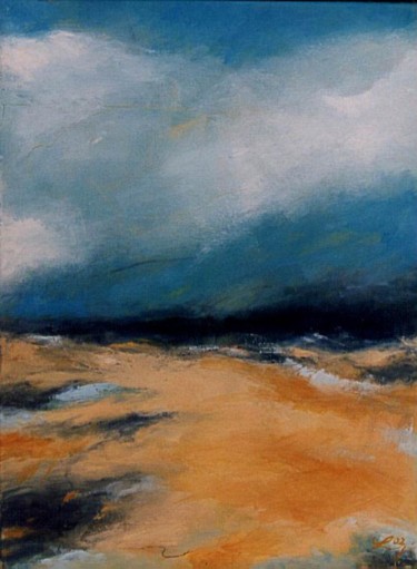 Malerei mit dem Titel "The beach1" von Jürgen Lang, Original-Kunstwerk