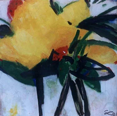 Malerei mit dem Titel "Blume" von Jürgen Lang, Original-Kunstwerk