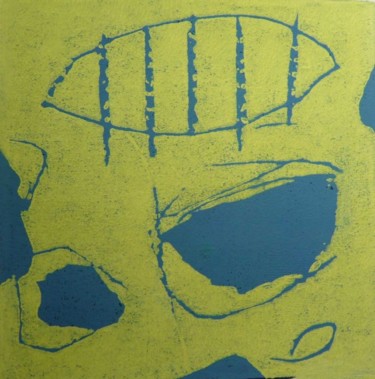 Painting titled "Polystyrol Print 25" by Jürgen Lang, Original Artwork