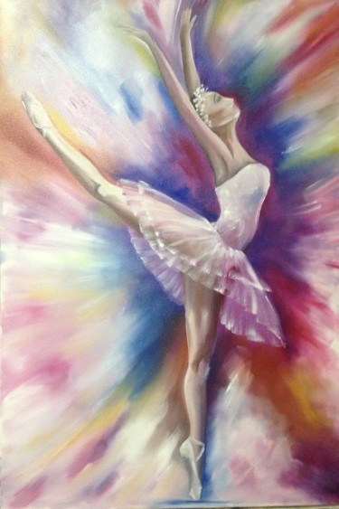 Pintura intitulada "Quadro Bailarina ól…" por Ju Hickmann, Obras de arte originais, Óleo