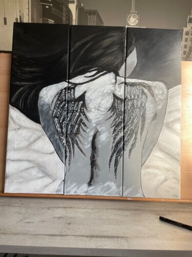 Картина под названием "Angel" - Juju, Подлинное произведение искусства, Акрил