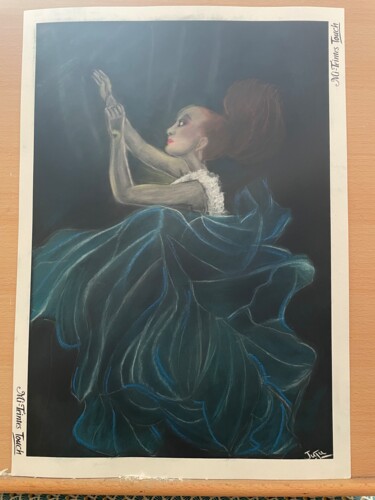 Dibujo titulada "Sous l’océan" por Juju, Obra de arte original, Pastel