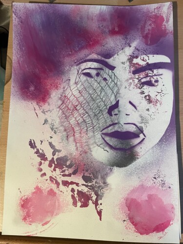Картина под названием "My girl" - Juju, Подлинное произведение искусства, Рисунок распылителем краски