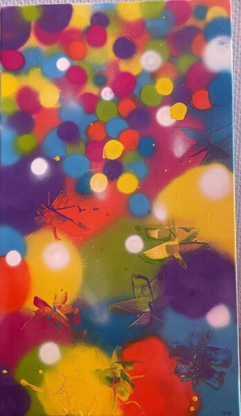 Картина под названием "Bubble#1" - Juju, Подлинное произведение искусства, Рисунок распылителем краски