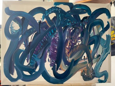 Peinture intitulée "Octopus" par Juju, Œuvre d'art originale, Acrylique