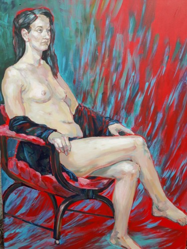 Schilderij getiteld "Jane" door Julia Naurzalijeva, Origineel Kunstwerk, Acryl