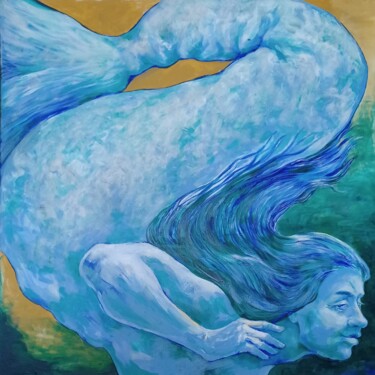 Картина под названием "The Mermaid" - Julia Naurzalijeva, Подлинное произведение искусства, Акрил