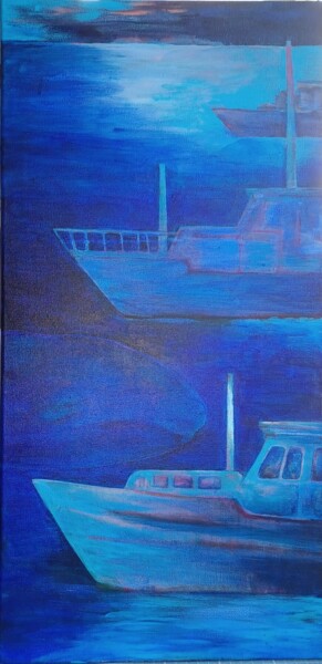 Картина под названием "The Battleship Game" - Julia Naurzalijeva, Подлинное произведение искусства, Акрил