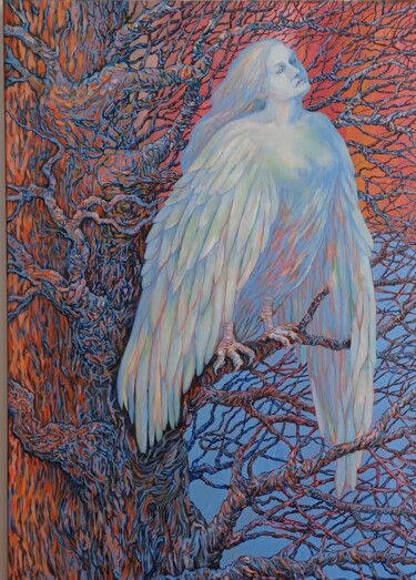 Malerei mit dem Titel "The Harpy. Personal…" von Julia Naurzalijeva, Original-Kunstwerk, Acryl
