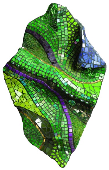 Skulptur mit dem Titel "Emerald" von Julee Latimer, Original-Kunstwerk, Mosaik