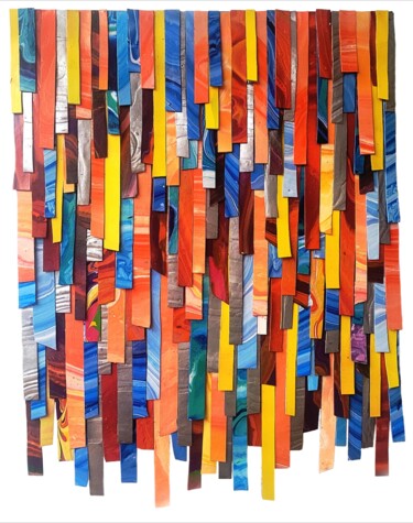Collagen mit dem Titel "Fringed" von Julee Latimer, Original-Kunstwerk, Acryl