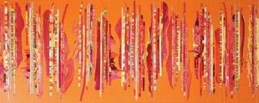 Collagen mit dem Titel "Hullabaloo" von Julee Latimer, Original-Kunstwerk, Acryl