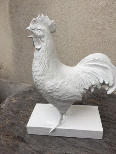 Sculpture intitulée "Coq de papier" par Jules Bonnot, Œuvre d'art originale, Papier
