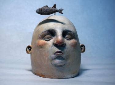 Sculpture intitulée ""le penseur"" par Jules Bonnot, Œuvre d'art originale, Papier mâché
