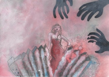 Malerei mit dem Titel "La danseuse" von Julianna Dávid, Original-Kunstwerk, Acryl