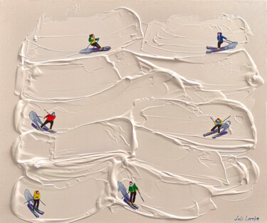 Painting titled "Ski Lovers." by Juli Lampe, Original Artwork, 3D Modeling