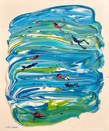 Картина под названием "Summer swimming." - Juli Lampe, Подлинное произведение искусства, Акрил