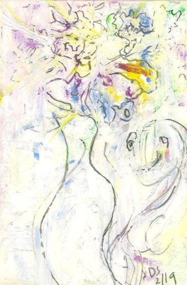 Pittura intitolato "Dancing Flowers" da Juli Southmayd, Opera d'arte originale