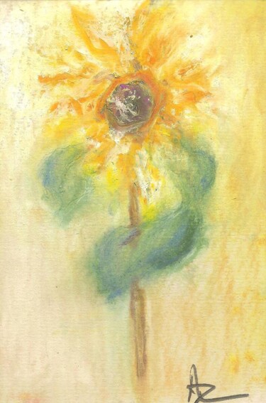 Painting titled "Jeff's Sunflower" by Juli Southmayd, Original Artwork, Pastel